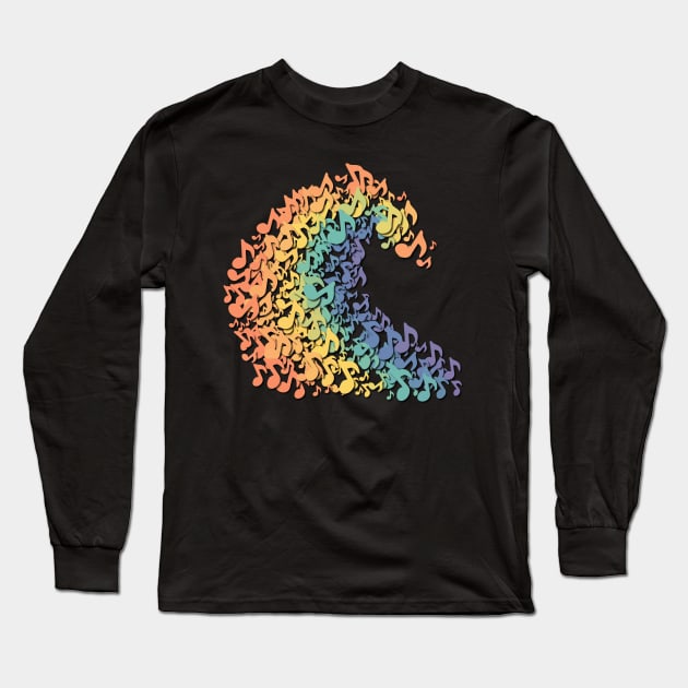 Dramabite The Great Wave of Music Long Sleeve T-Shirt by dramabite